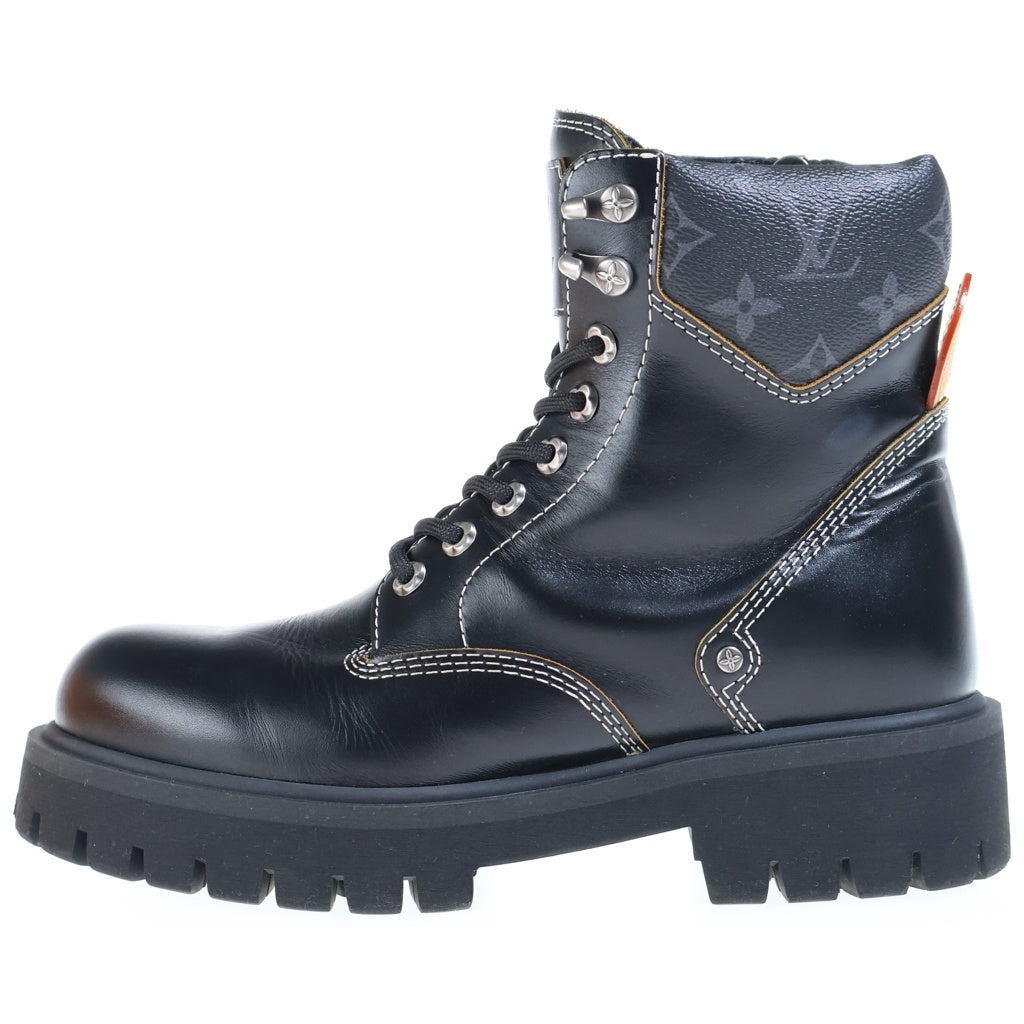 LOUIS VUITTON(ルイヴィトン) LV リミックス コンバットブーツ モノグラム レースアップブーツ ブラック 1AIZKH