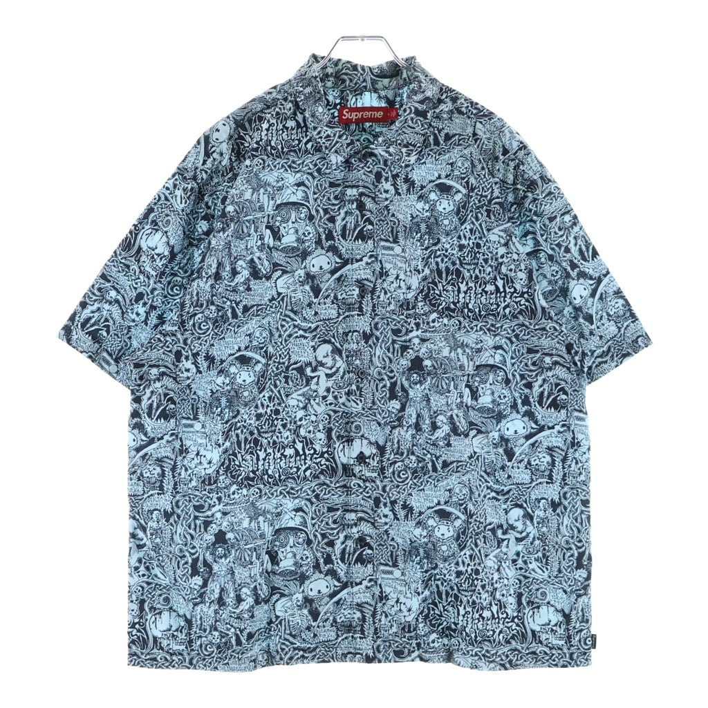 SUPREME(シュプリーム) 26SS Wombat S/S Shirt 半袖 シャツ 総柄 ブルー