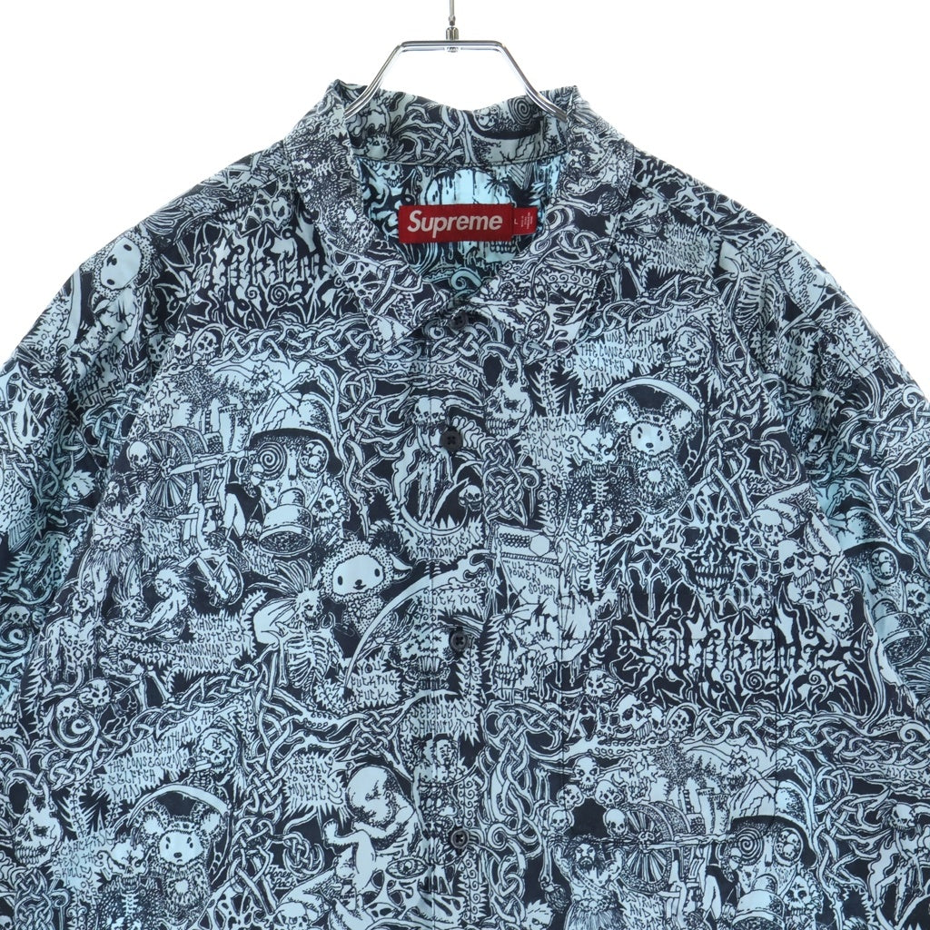 SUPREME(シュプリーム) 26SS Wombat S/S Shirt 半袖 シャツ 総柄 ブルー