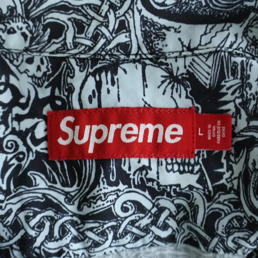 SUPREME(シュプリーム) 26SS Wombat S/S Shirt 半袖 シャツ 総柄 ブルー