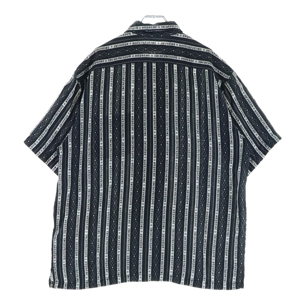 SUPREME(シュプリーム) 26SS Old English Stripe Silk S/S Shirt シルク 半袖 シャツ ブラック
