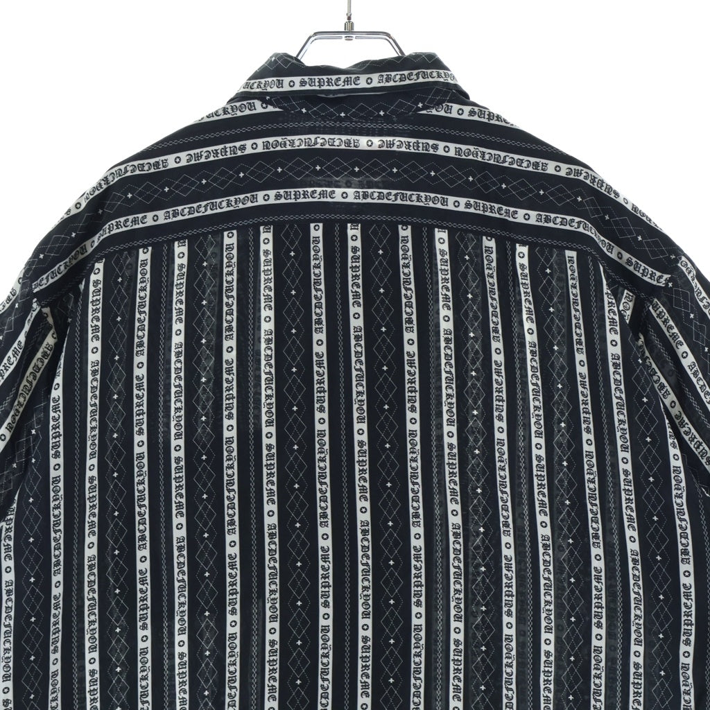 SUPREME(シュプリーム) 26SS Old English Stripe Silk S/S Shirt シルク 半袖 シャツ ブラック