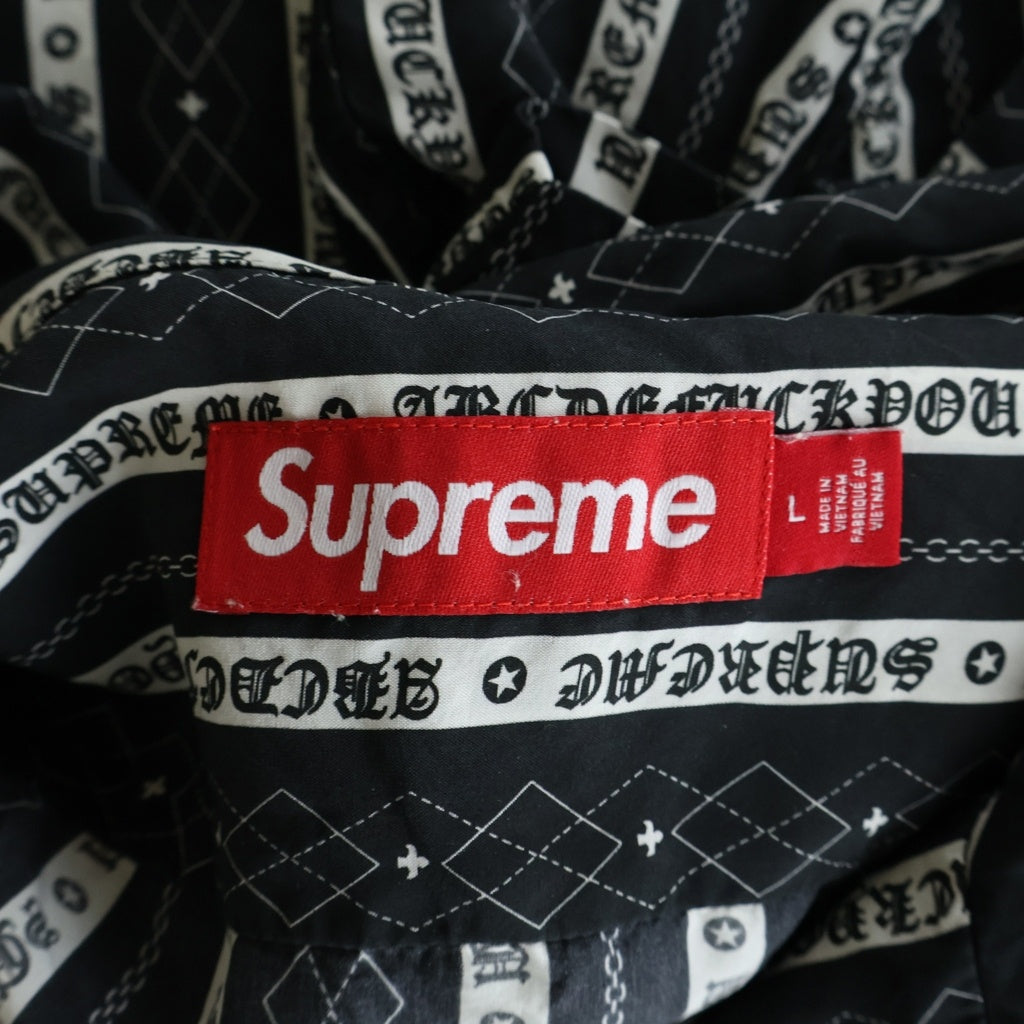 SUPREME(シュプリーム) 26SS Old English Stripe Silk S/S Shirt シルク 半袖 シャツ ブラック
