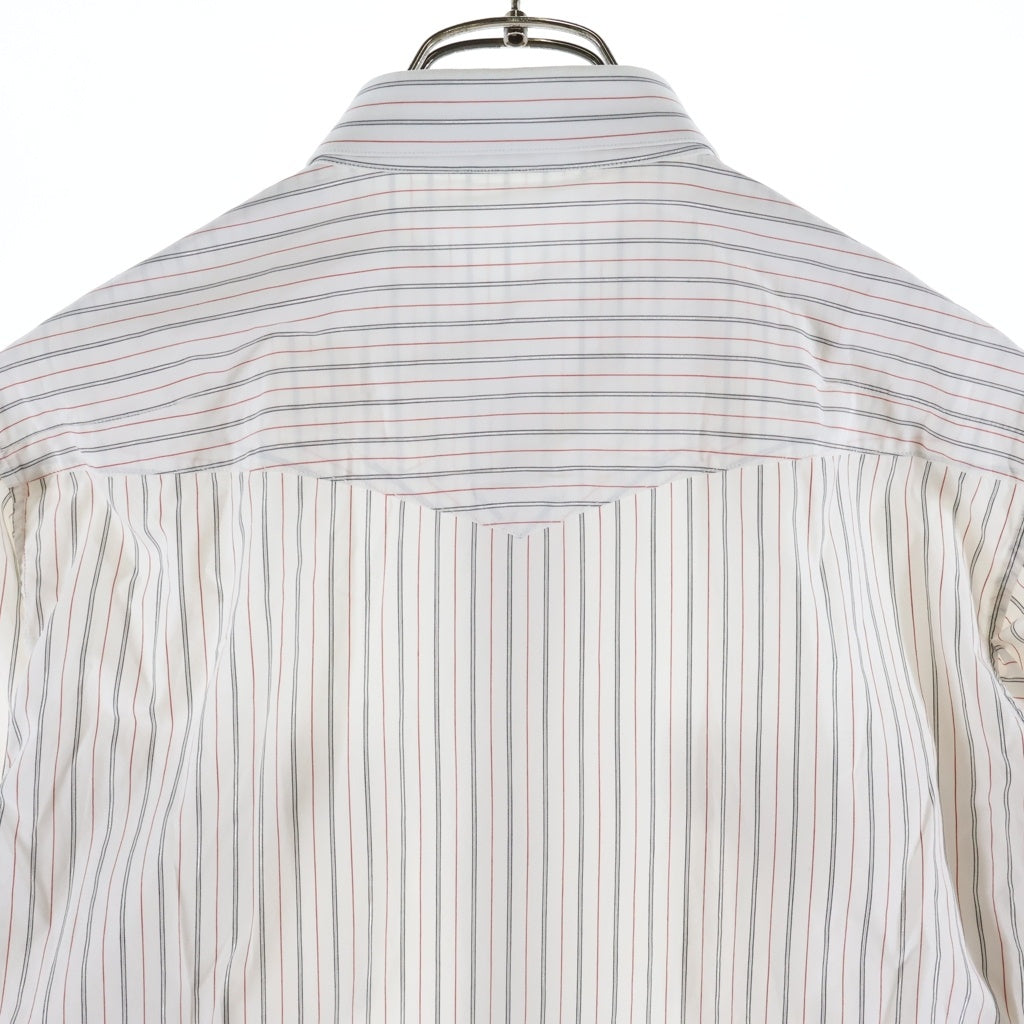 Dior HOMME(ディオールオム) HEDI SLIMANE Glitter Stripe Dress Shirt ストライプ コットン 長袖シャツ ホワイト