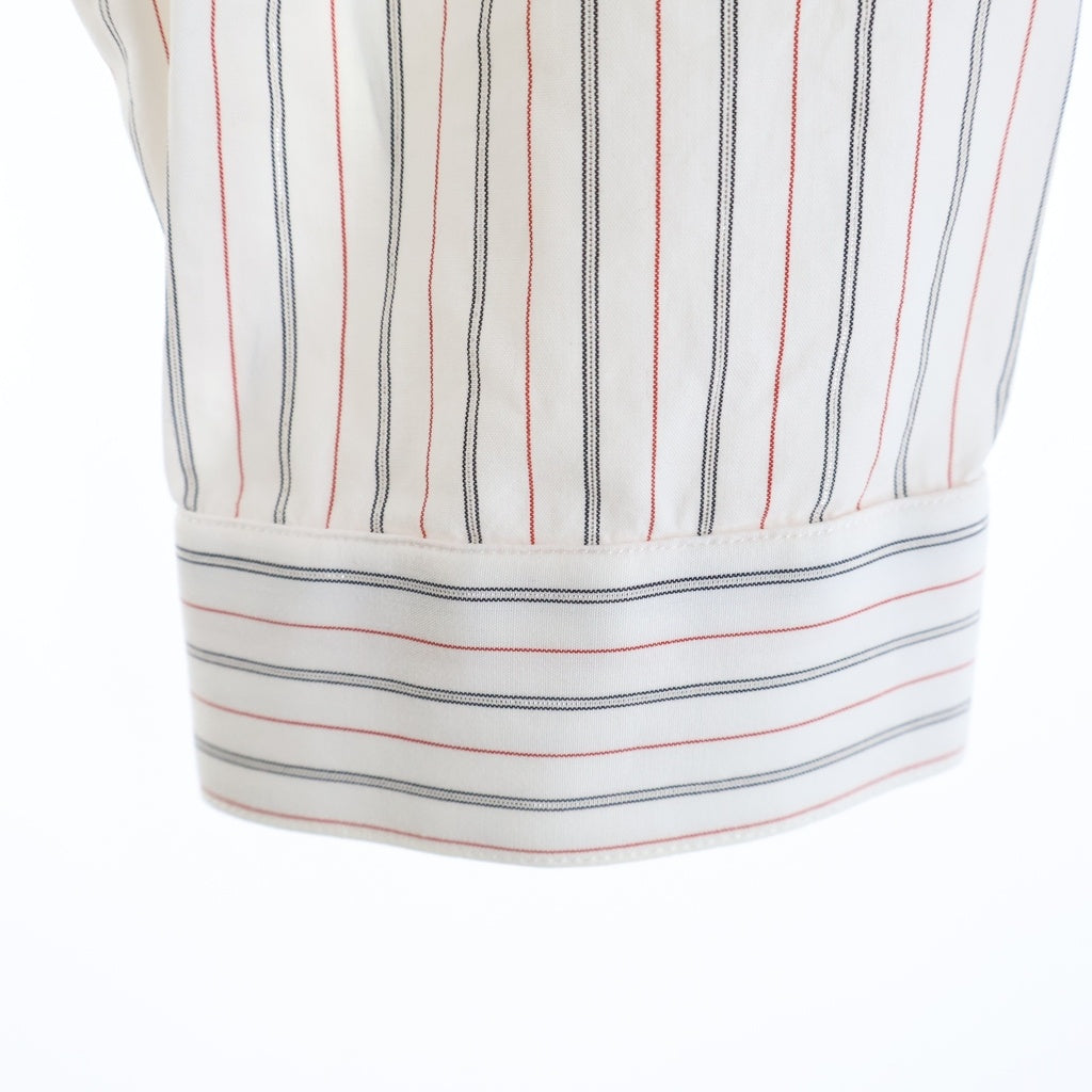 Dior HOMME(ディオールオム) HEDI SLIMANE Glitter Stripe Dress Shirt ストライプ コットン 長袖シャツ ホワイト