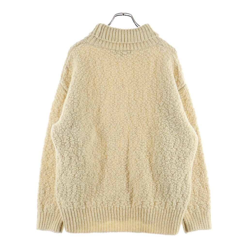 08sircus(ゼロエイトサーカス) Wool Slub High Neck Sweater ウール スラブ ハイネック 長袖ニット セーター アイボリー S23AW-KN04