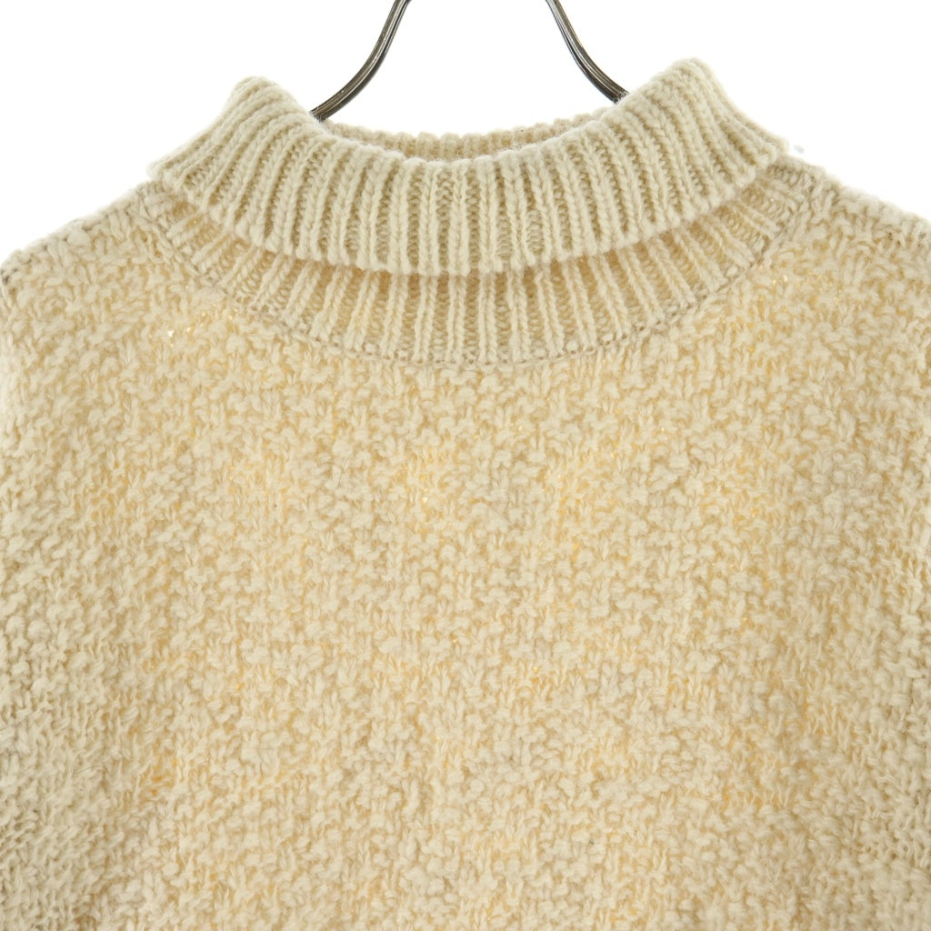 08sircus(ゼロエイトサーカス) Wool Slub High Neck Sweater ウール スラブ ハイネック 長袖ニット セーター アイボリー S23AW-KN04