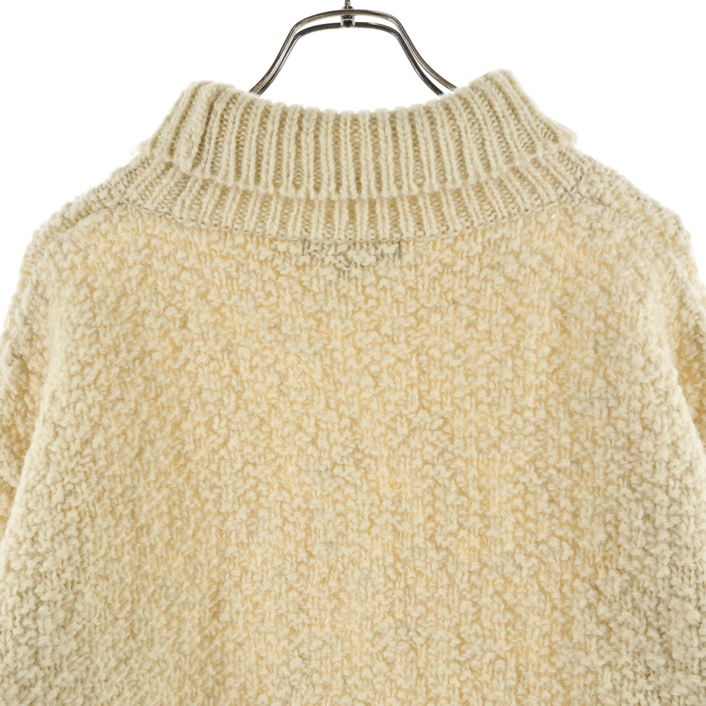 08sircus(ゼロエイトサーカス) Wool Slub High Neck Sweater ウール スラブ ハイネック 長袖ニット セーター アイボリー S23AW-KN04