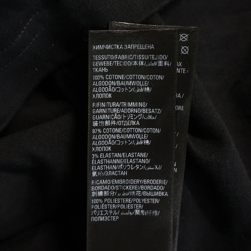 BALENCIAGA(バレンシアガ) 21SS POLITICAL CAMPAIGN OVERSIZED T-SHIRT キャンペーンロゴ 刺繍 クルーネック半袖Tシャツ ショートスリーブカットソー ブラック 641675 TKVJ1