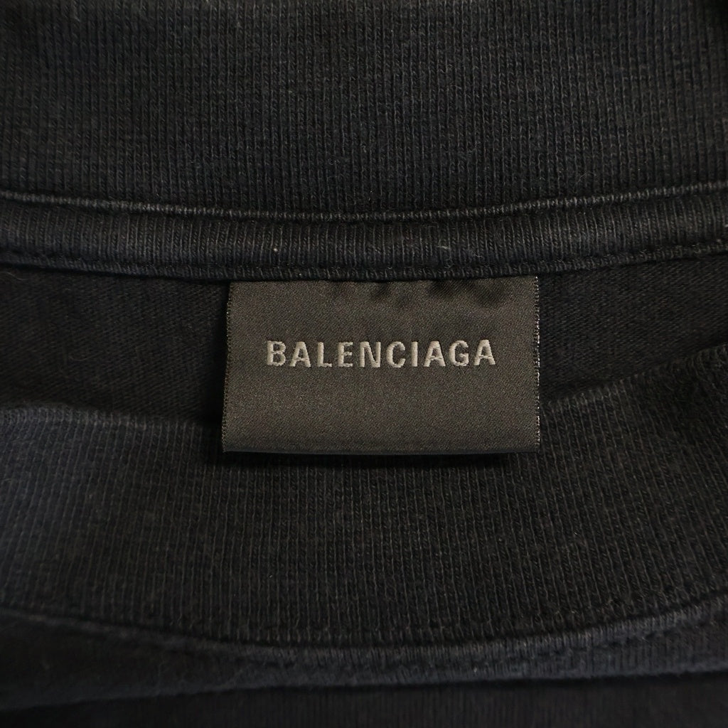 BALENCIAGA(バレンシアガ) 24SS DIY METAL オーバーサイズ メタルロゴプリント クルーネック半袖Tシャツ ショートスリーブカットソー ブラック 641675 TPV03