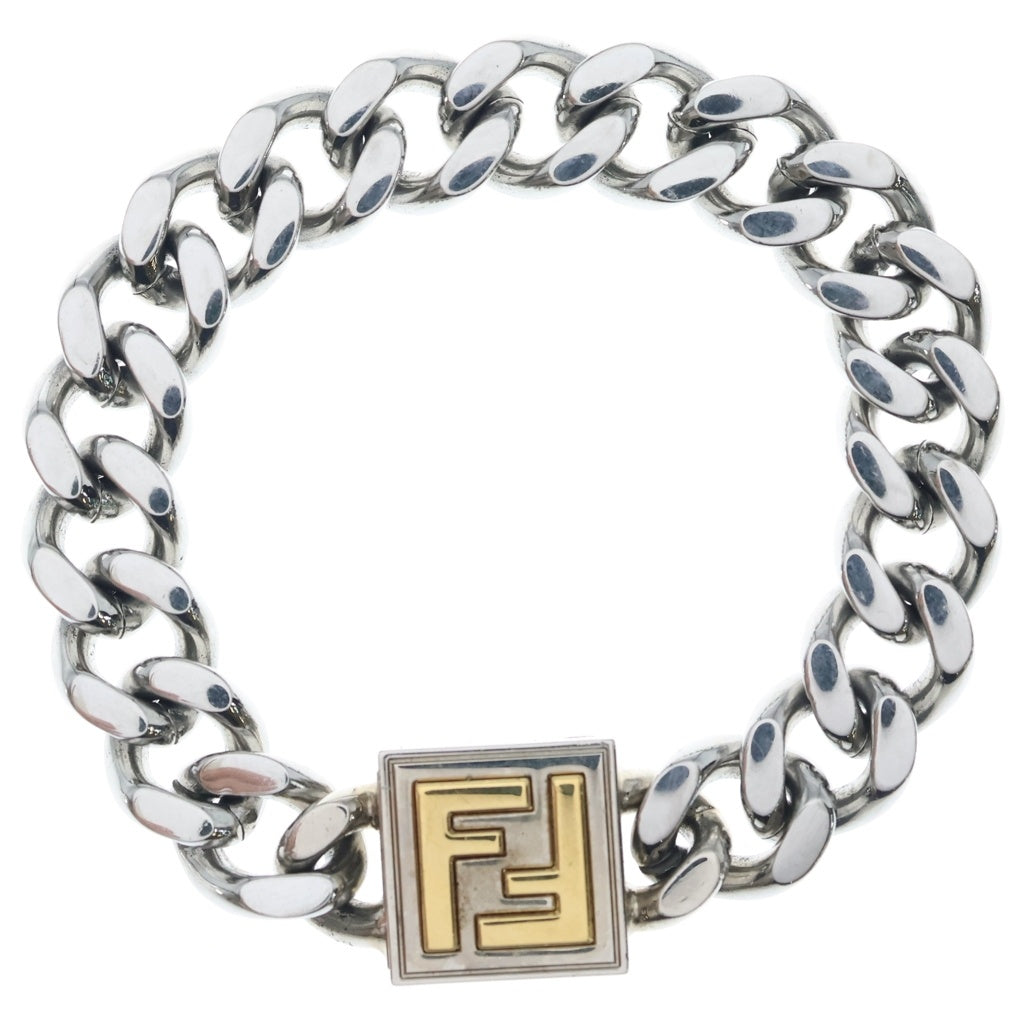 FENDI(フェンディ) FFロゴ 喜平チェーン ブレスレット シルバー