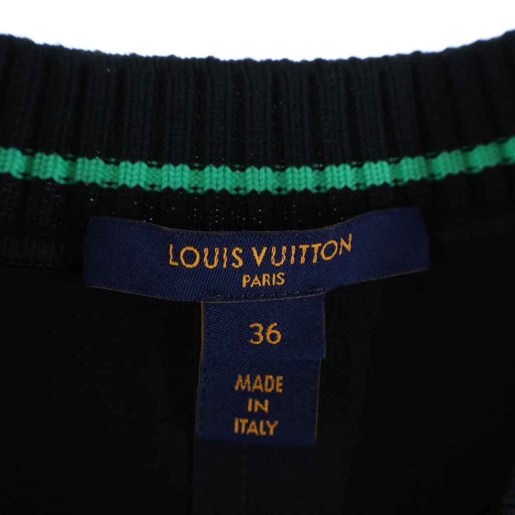 LOUIS VUITTON(ルイヴィトン) 22AW ラバーロゴパッチ ニット切替ワンピース レディース ブラック/グリーン RW222W G72 FNDR49