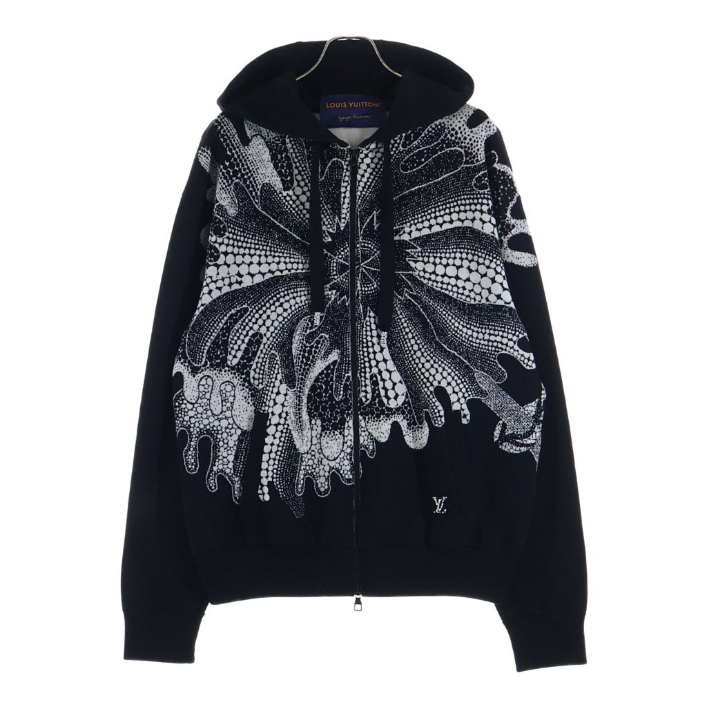 LOUIS VUITTON(ルイヴィトン) 23SS × 草間彌生 サイケデリックフラワー ジップアップニットパーカー ブラック/ホワイト RM231H X14 HON36W