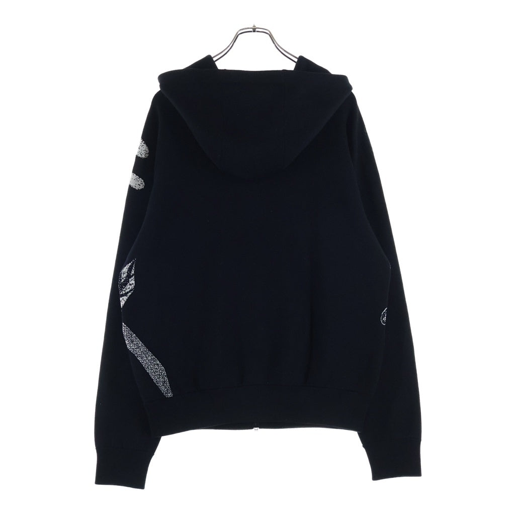 LOUIS VUITTON(ルイヴィトン) 23SS × 草間彌生 サイケデリックフラワー ジップアップニットパーカー ブラック/ホワイト RM231H X14 HON36W