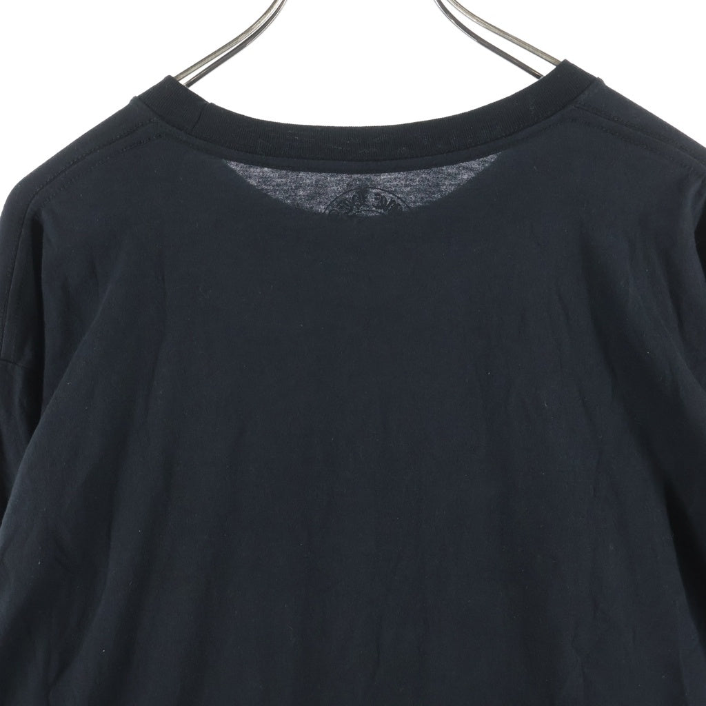 CHROME HEARTS(クロムハーツ) FLOLAL CROSS HORSESHOE L/S Tee フローラルクロス バックホースシュープリント 長袖Tシャツ ブラック