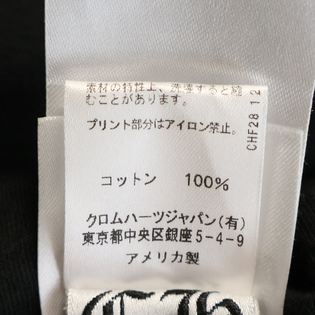 CHROME HEARTS(クロムハーツ) FLOLAL CROSS HORSESHOE L/S Tee フローラルクロス バックホースシュープリント 長袖Tシャツ ブラック