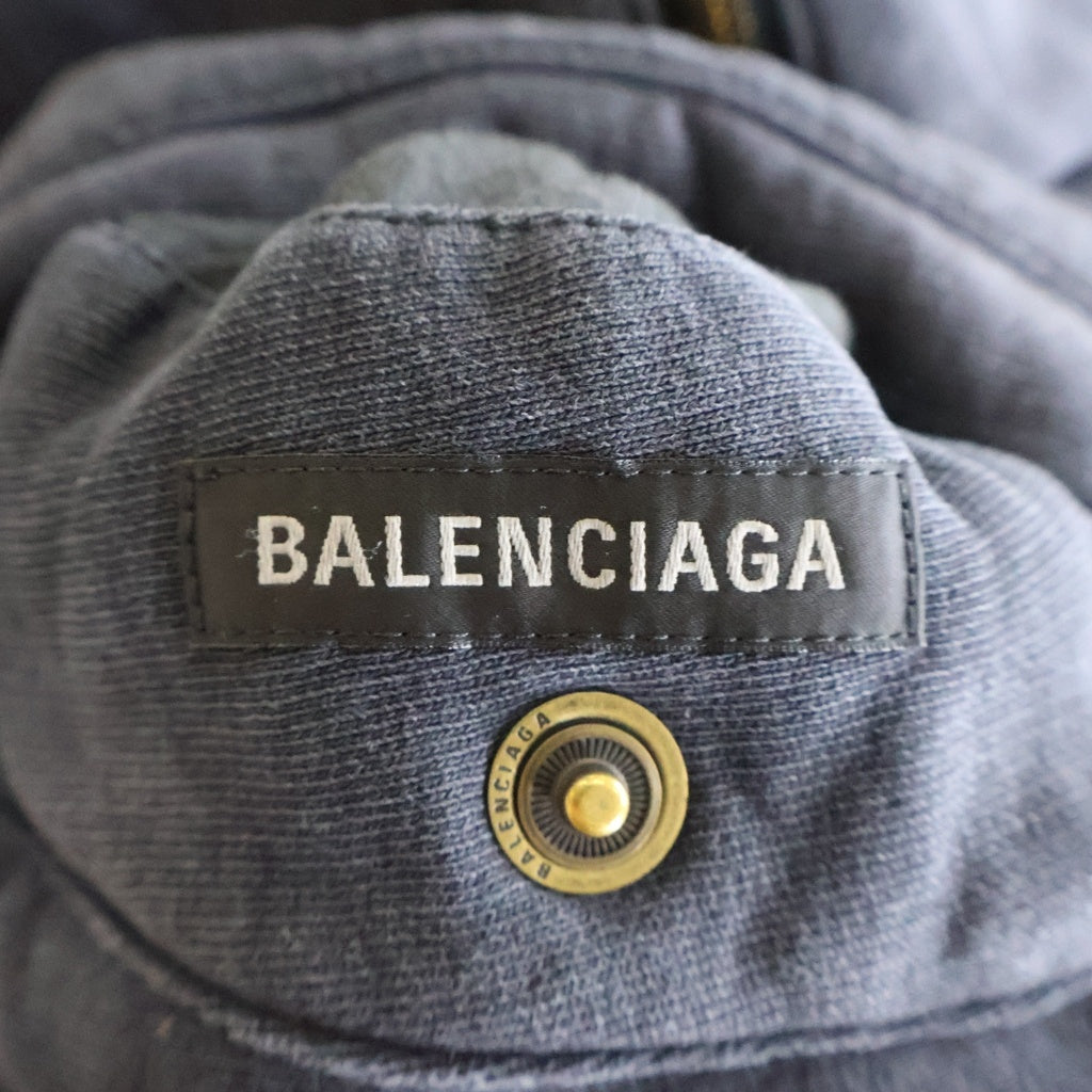 BALENCIAGA(バレンシアガ) Techno Cotton Poplin Reversible Jacket リバーシブル ジップアップ フーディー ジャケット ブラック 850847 TPQ38