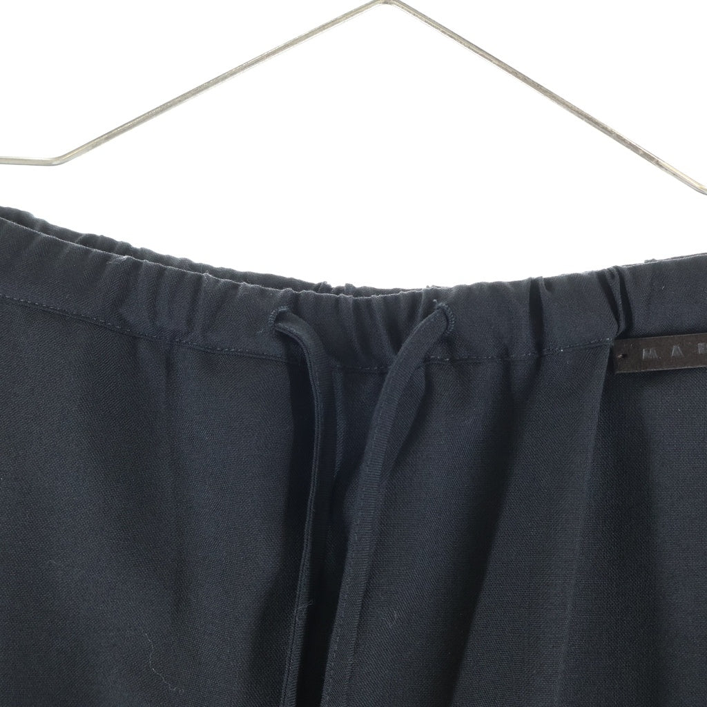 MARNI(マルニ) 26SS トロピカルウール イージーワイドパンツ ドローコード ブラック PAMA0634MX