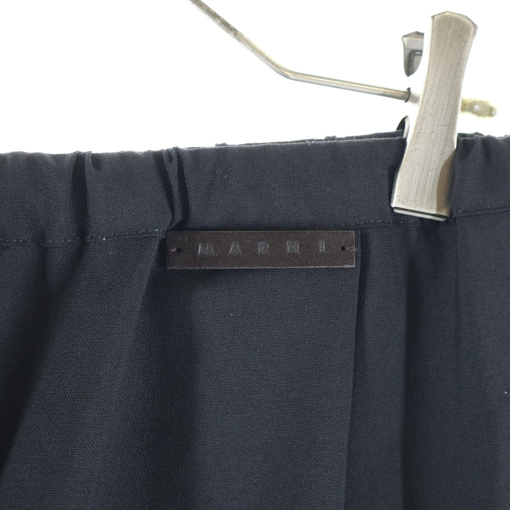 MARNI(マルニ) 26SS トロピカルウール イージーワイドパンツ ドローコード ブラック PAMA0634MX