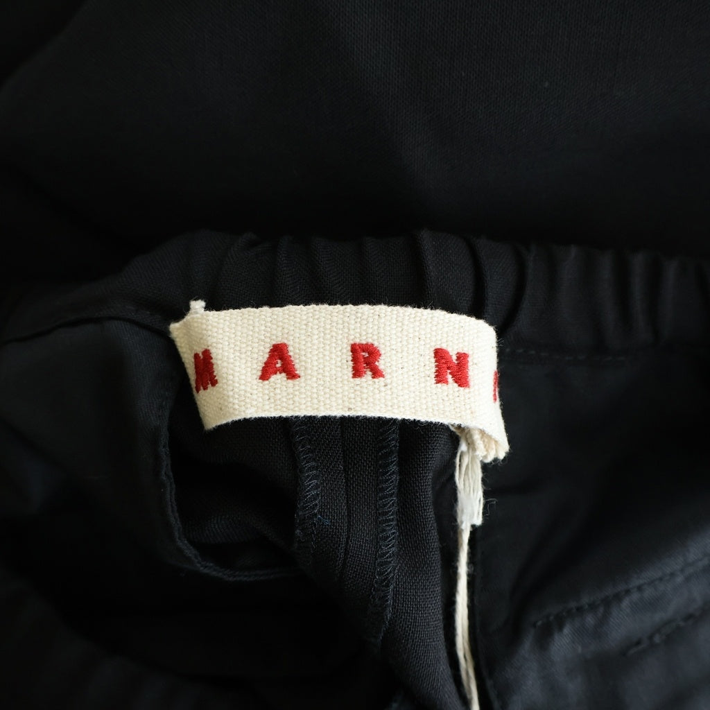 MARNI(マルニ) 26SS トロピカルウール イージーワイドパンツ ドローコード ブラック PAMA0634MX