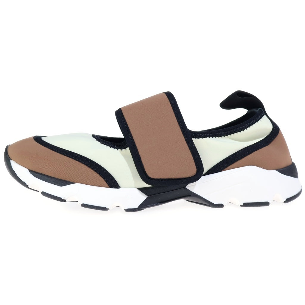 MARNI(マルニ) メリージェーン ストレッチライクラ ツートーン ロゴ ランニングシューズ ブラウン/アイボリー SNZW020602 レディース