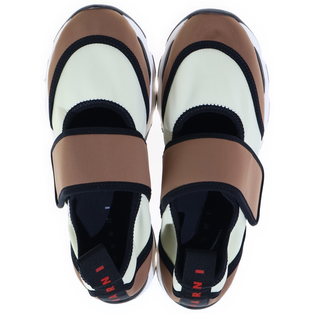 MARNI(マルニ) メリージェーン ストレッチライクラ ツートーン ロゴ ランニングシューズ ブラウン/アイボリー SNZW020602 レディース