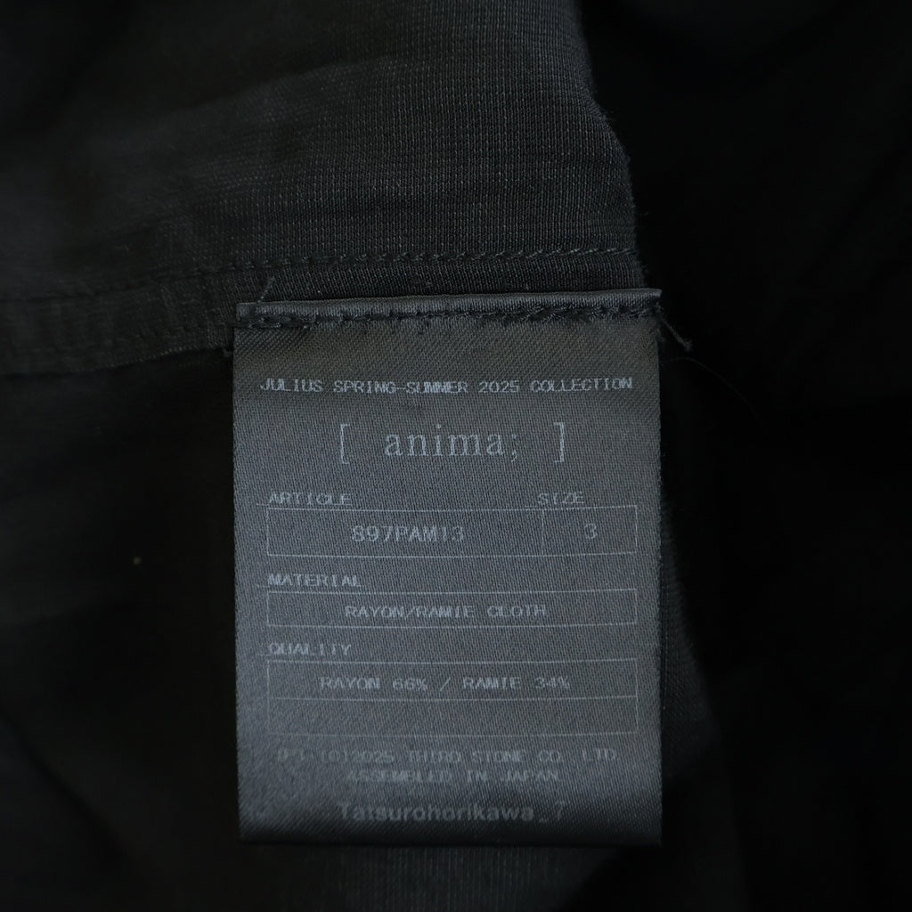 JULIUS(ユリウス) 25SS Rayon Ramie Cloth Wide Gasmask Cargo Pants ワイドガスマスクカーゴパンツ ブラック 897PAM13
