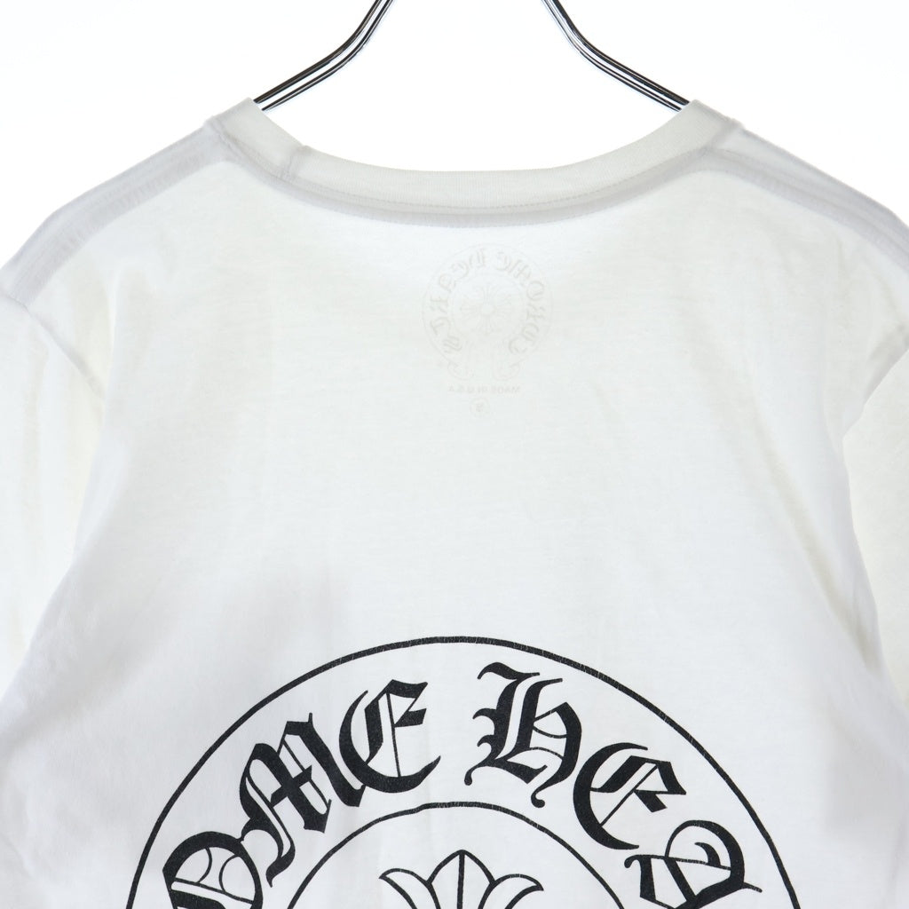 CHROME HEARTS(クロムハーツ) Honolulu Horseshoe S/S Tee ホノルル限定 バック ホースシュー クルーネック半袖Tシャツカットソー ホワイト