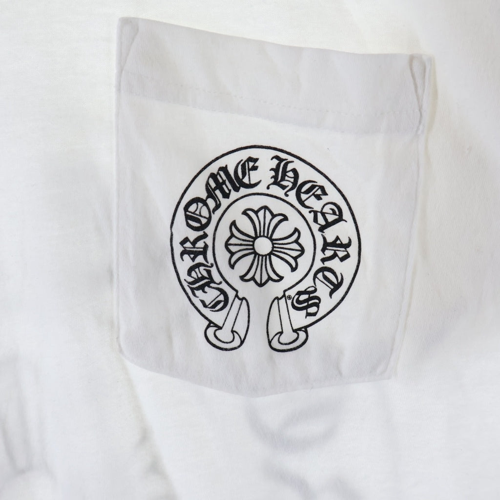 CHROME HEARTS(クロムハーツ) Honolulu Horseshoe S/S Tee ホノルル限定 バック ホースシュー クルーネック半袖Tシャツカットソー ホワイト