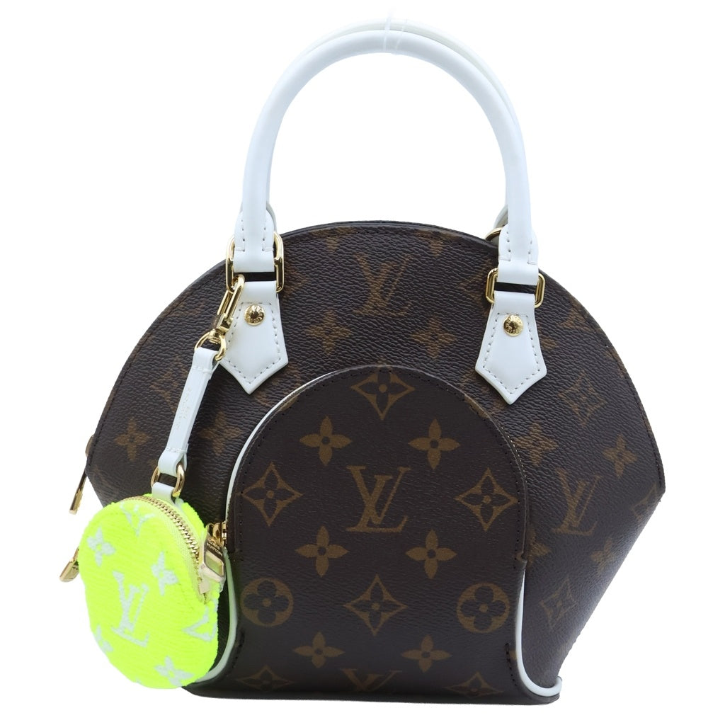 LOUIS VUITTON(ルイヴィトン) エリプスBB モノグラム ハンドバッグ ショルダーバッグ コインケース付き ブラウン/ホワイト/ネオンイエロー M20752 レディース
