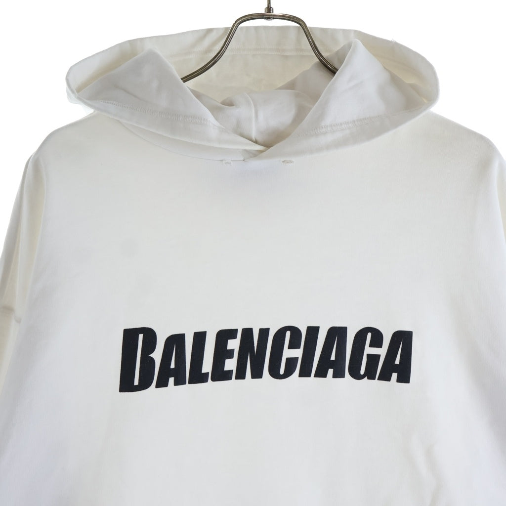 BALENCIAGA(バレンシアガ) Destroyed Hoodie デストロイ オーバーサイズ ダメージ加工 プルオーバーパーカー フーディー ホワイト 729361 TNVL2