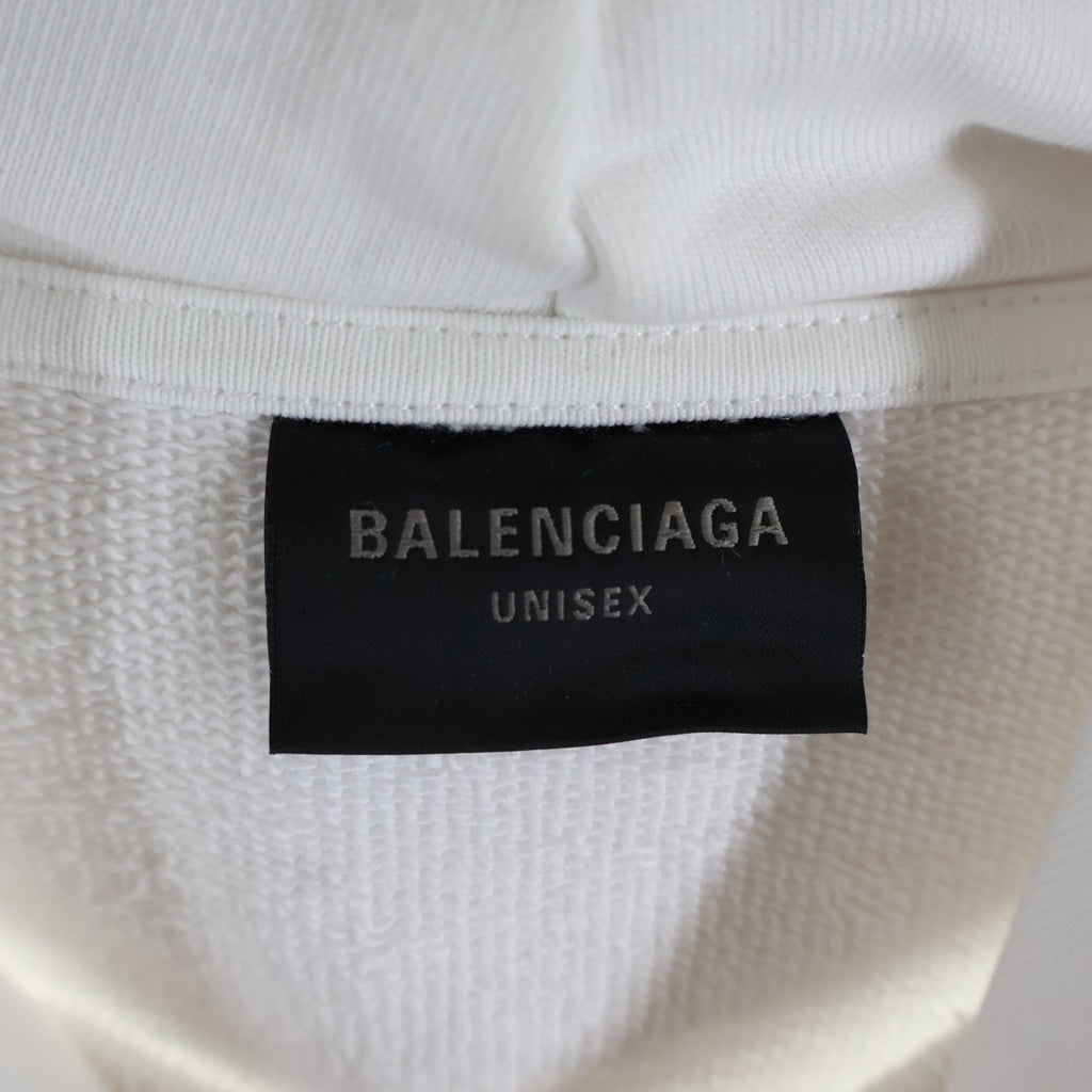 BALENCIAGA(バレンシアガ) Destroyed Hoodie デストロイ オーバーサイズ ダメージ加工 プルオーバーパーカー フーディー ホワイト 729361 TNVL2