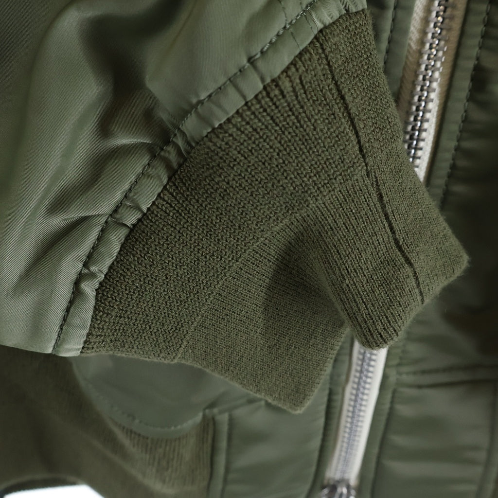 Sacai(サカイ) 21AW Nylon Twill Blouson ナイロンツイルボンバージャケット MA-1 ブルゾン カーキ 21-02581M