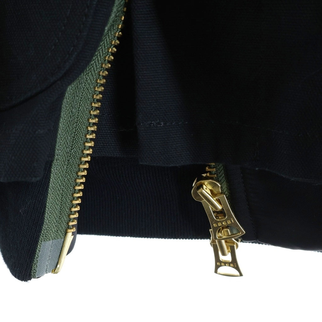 Sacai(サカイ) 23AW × Carhartt WIP キャンバス ドッキング ボンバージャケット MA-1 ブラック 23-03110M