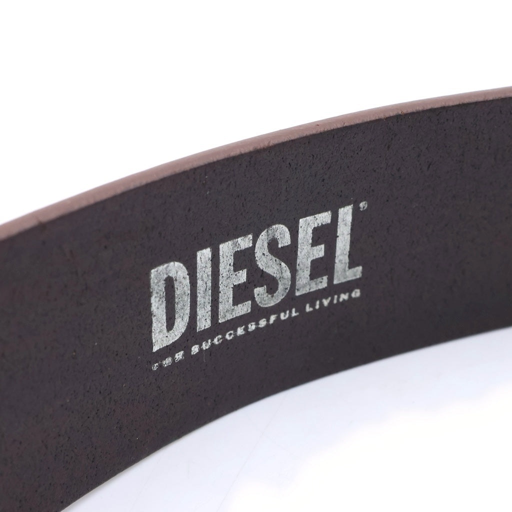 DIESEL(ディーゼル) オーバルDロゴバックル レザー ベルト ブラウン X08516