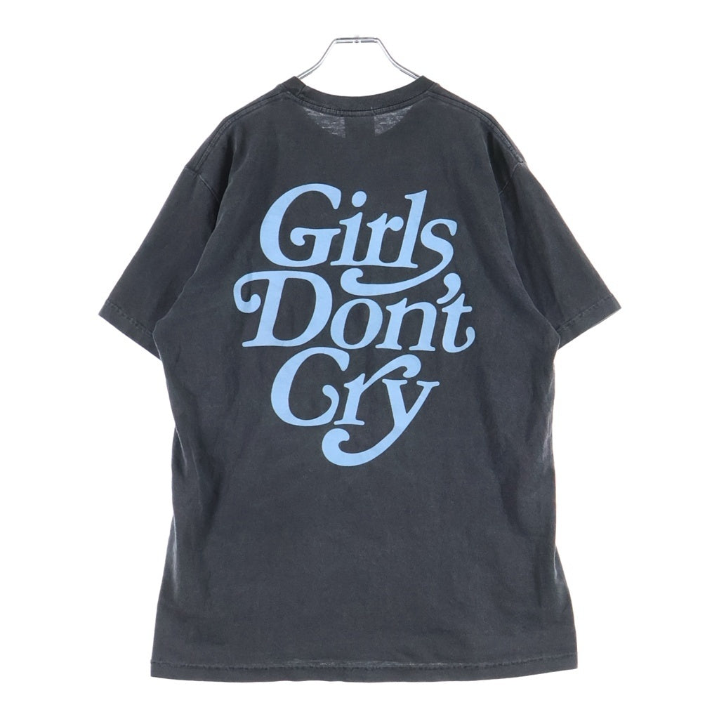 Girls Don't Cry(ガールズドントクライ) ロゴプリント クルーネック半袖Tシャツ ショートスリーブカットソー ブラック
