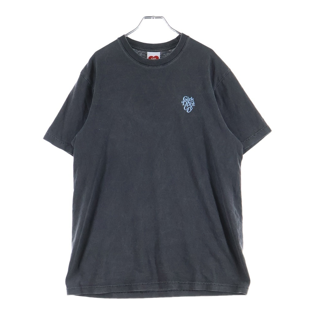 Girls Don't Cry(ガールズドントクライ) ロゴプリント クルーネック半袖Tシャツ ショートスリーブカットソー ブラック