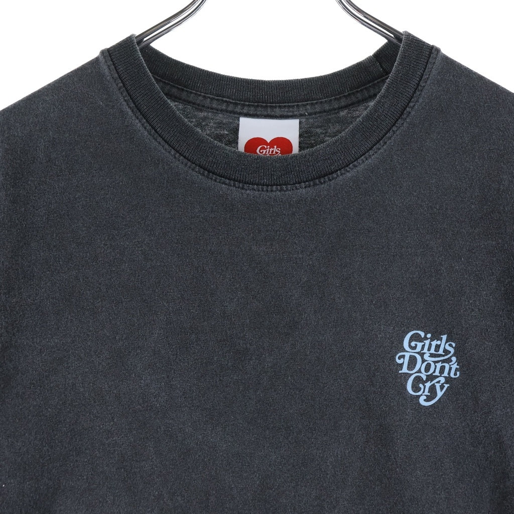 Girls Don't Cry(ガールズドントクライ) ロゴプリント クルーネック半袖Tシャツ ショートスリーブカットソー ブラック