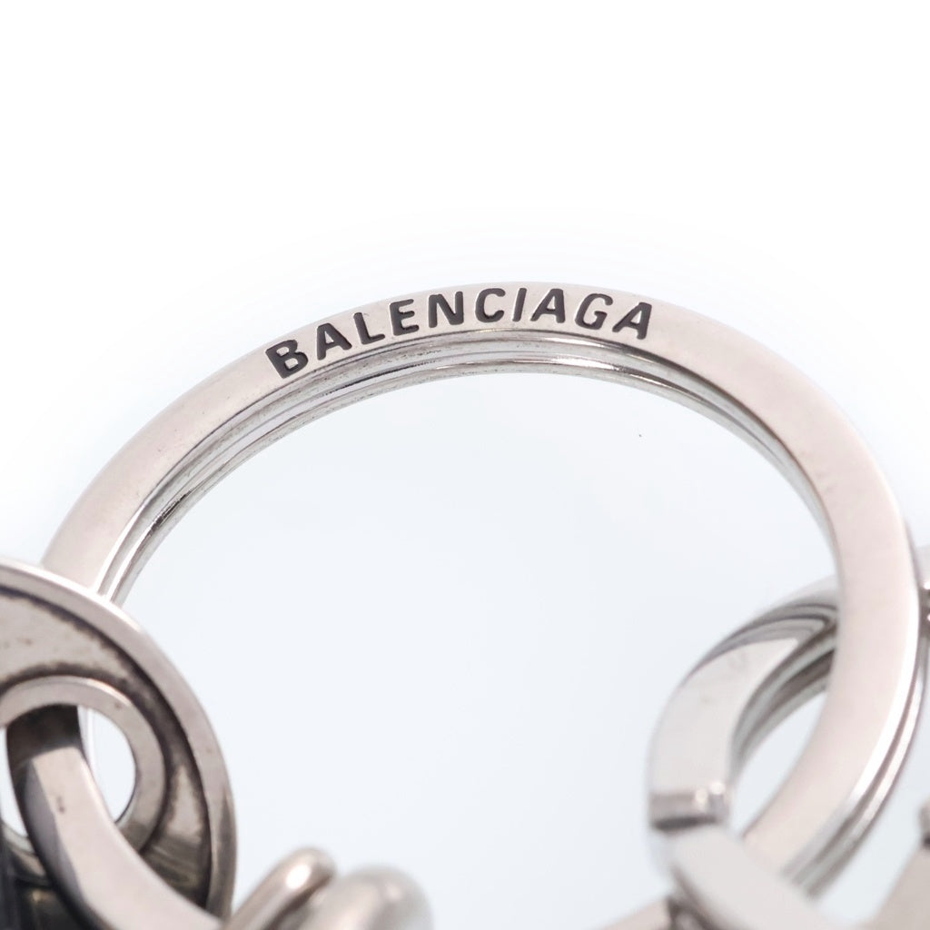 BALENCIAGA(バレンシアガ) Kit チャーム キーリング ロゴ刻印 ラバーストラップ シルバー/ホワイト 793442
