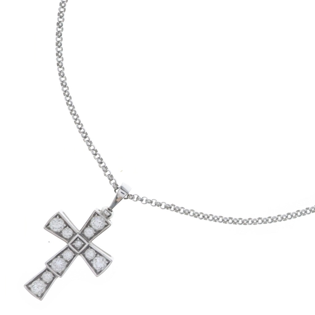 BVLGARI(ブルガリ) Serpenti Cross セルペンティ クロス ホワイトゴールド ダイヤモンドネックレス レディース