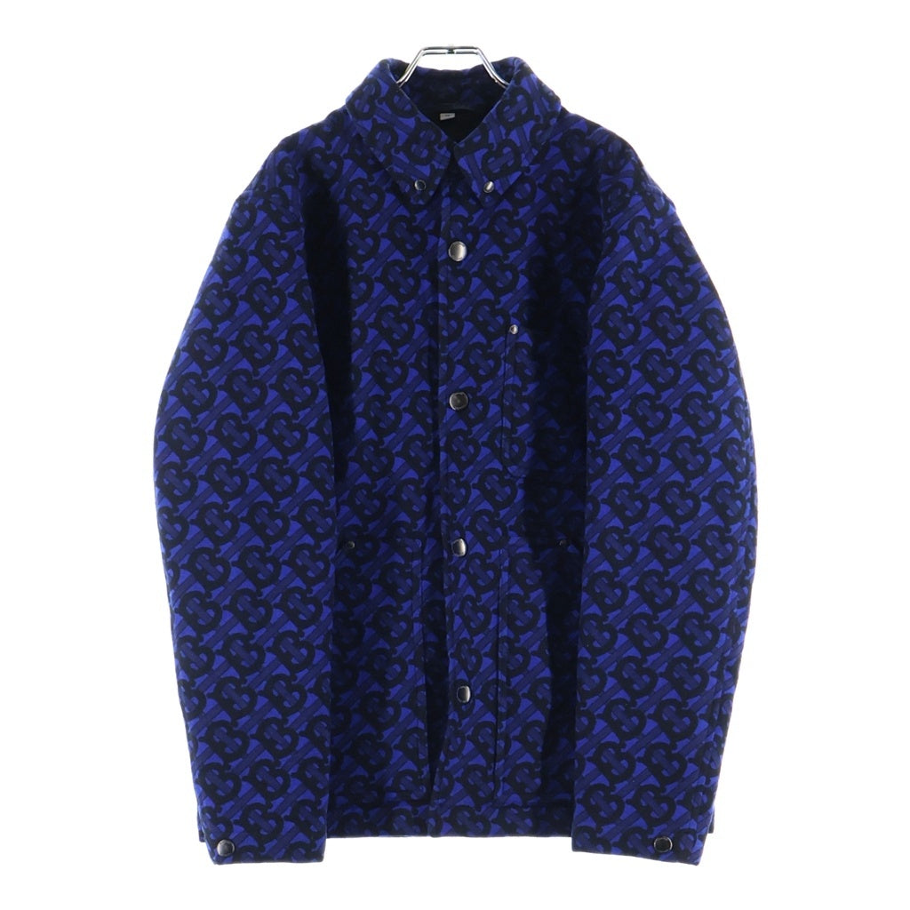 BURBERRY(バーバリー) TBモノグラム ウールジャケット スナップボタン キルティング ブルー 8048700 72B