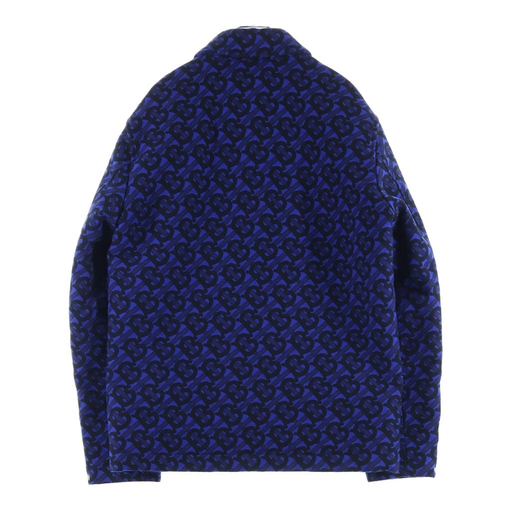 BURBERRY(バーバリー) TBモノグラム ウールジャケット スナップボタン キルティング ブルー 8048700 72B
