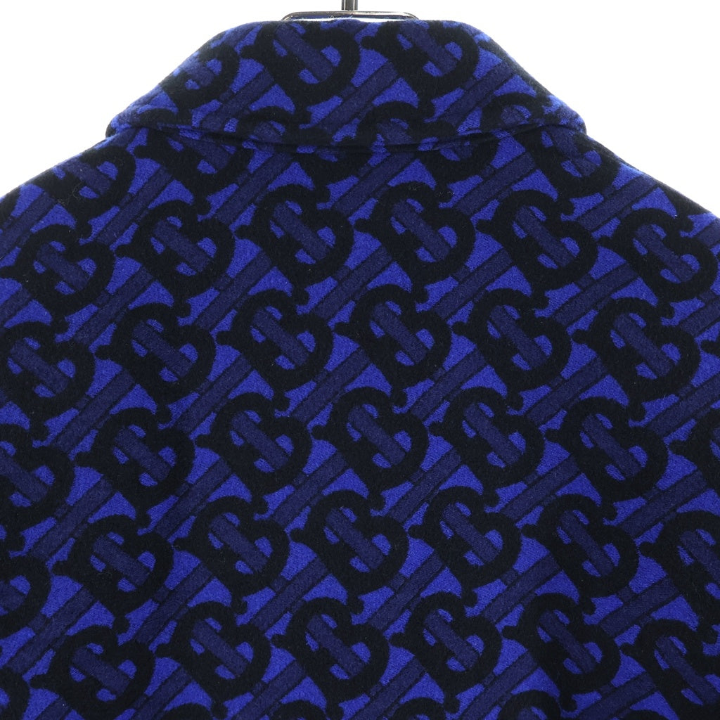 BURBERRY(バーバリー) TBモノグラム ウールジャケット スナップボタン キルティング ブルー 8048700 72B