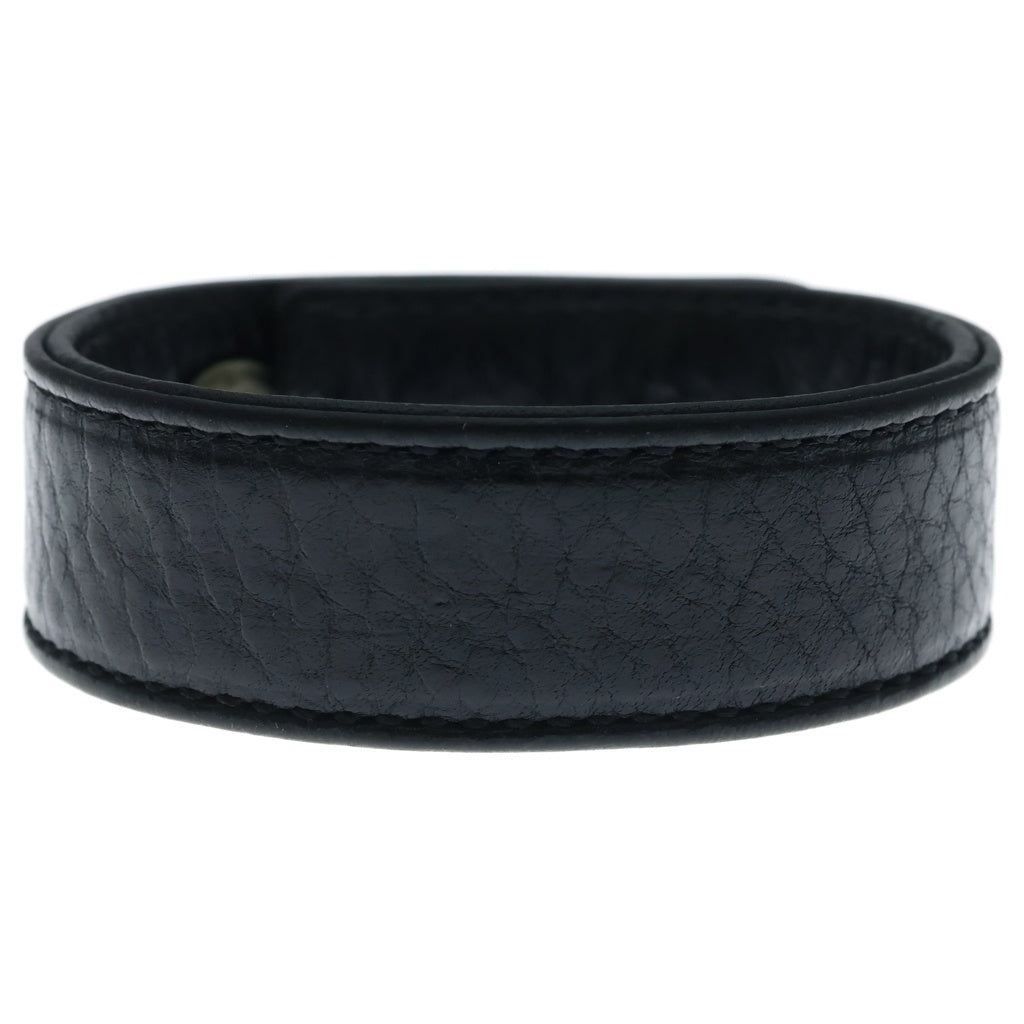 CHROME HEARTS(クロムハーツ) 3BTN 2SNP クロスボール 3ボタン2スナップ レザーブレスレット ブラック/シルバー BCA123