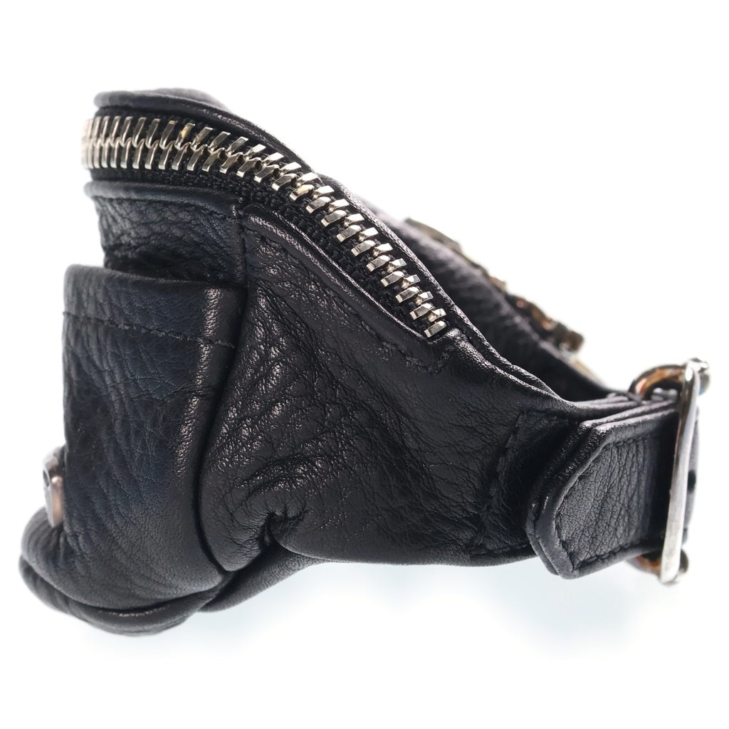 CHROME HEARTS(クロムハーツ) WRISTHER SNAT PACK スナットパックウォレット レザーブレスレット ブラック