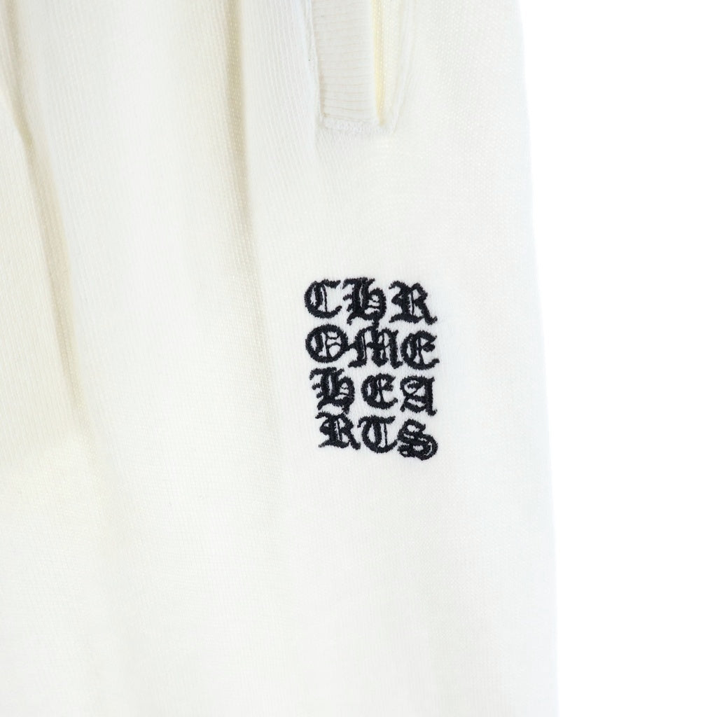 CHROME HEARTS(クロムハーツ) Y NOT CH CRS ワイノット CHクロス オールドイングリッシュ 刺繍 スウェットパンツ ホワイト