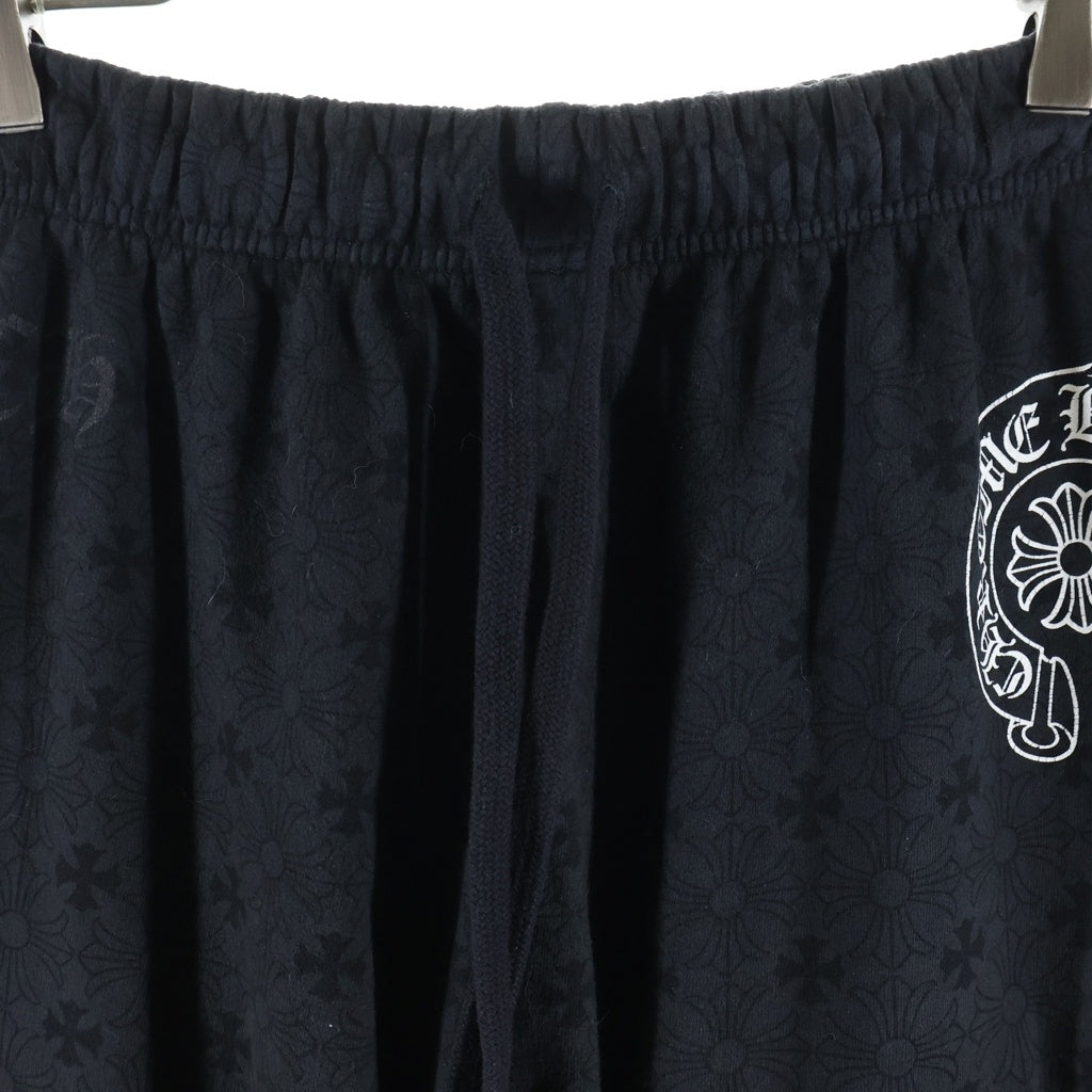 CHROME HEARTS(クロムハーツ) Graveyard Cemetery Cross グレイブヤード セメタリークロス ホースシュー CHプラス総柄 スウェットパンツ ブラック