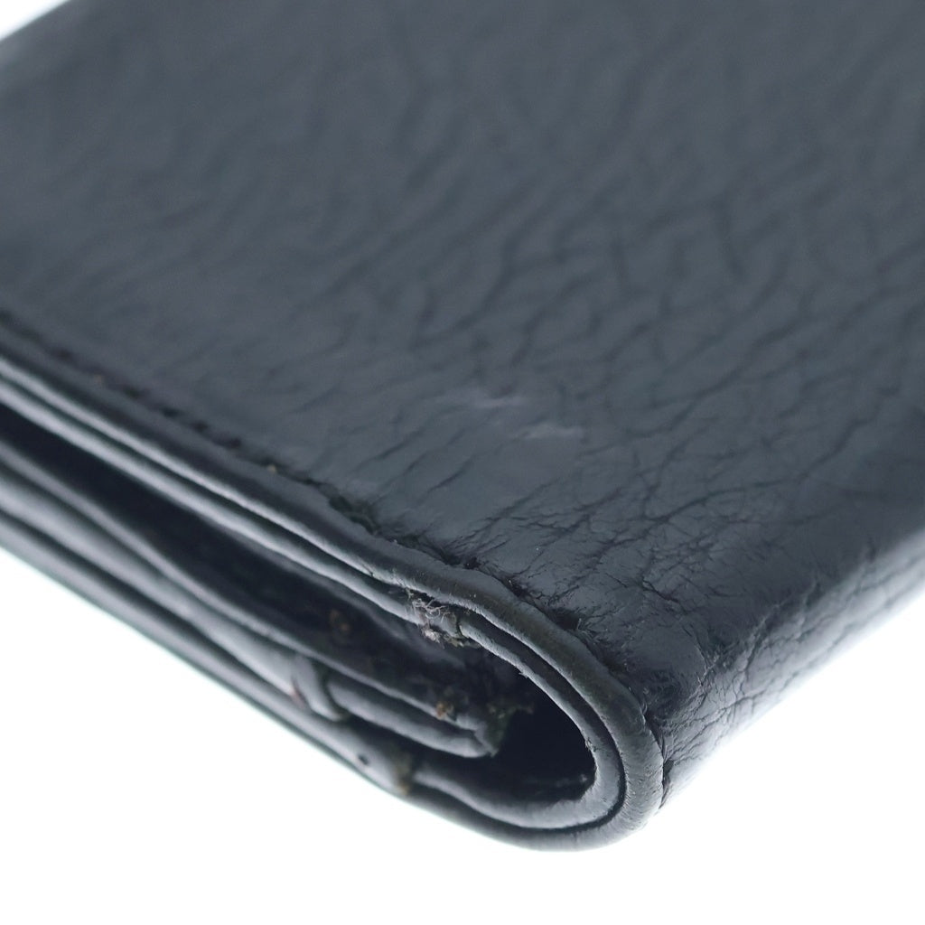CHROME HEARTS(クロムハーツ) 3POCKET CARD CASE スクロールラベル 3ポケット レザー カードケース ブラック