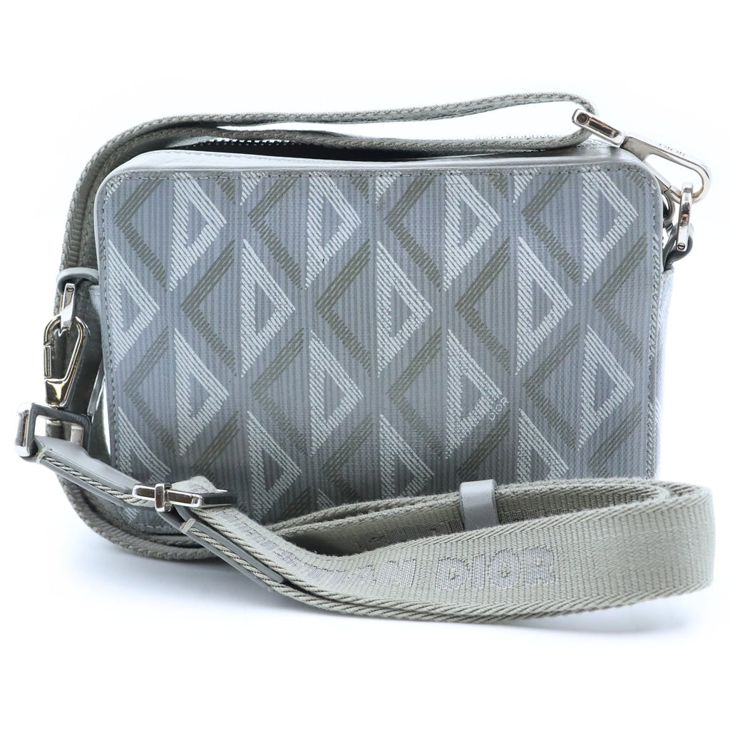 DIOR(ディオール) CDダイヤモンド PVC レザー 総柄 スクエア ショルダーバッグ グレー 14-BO-0233 レディース