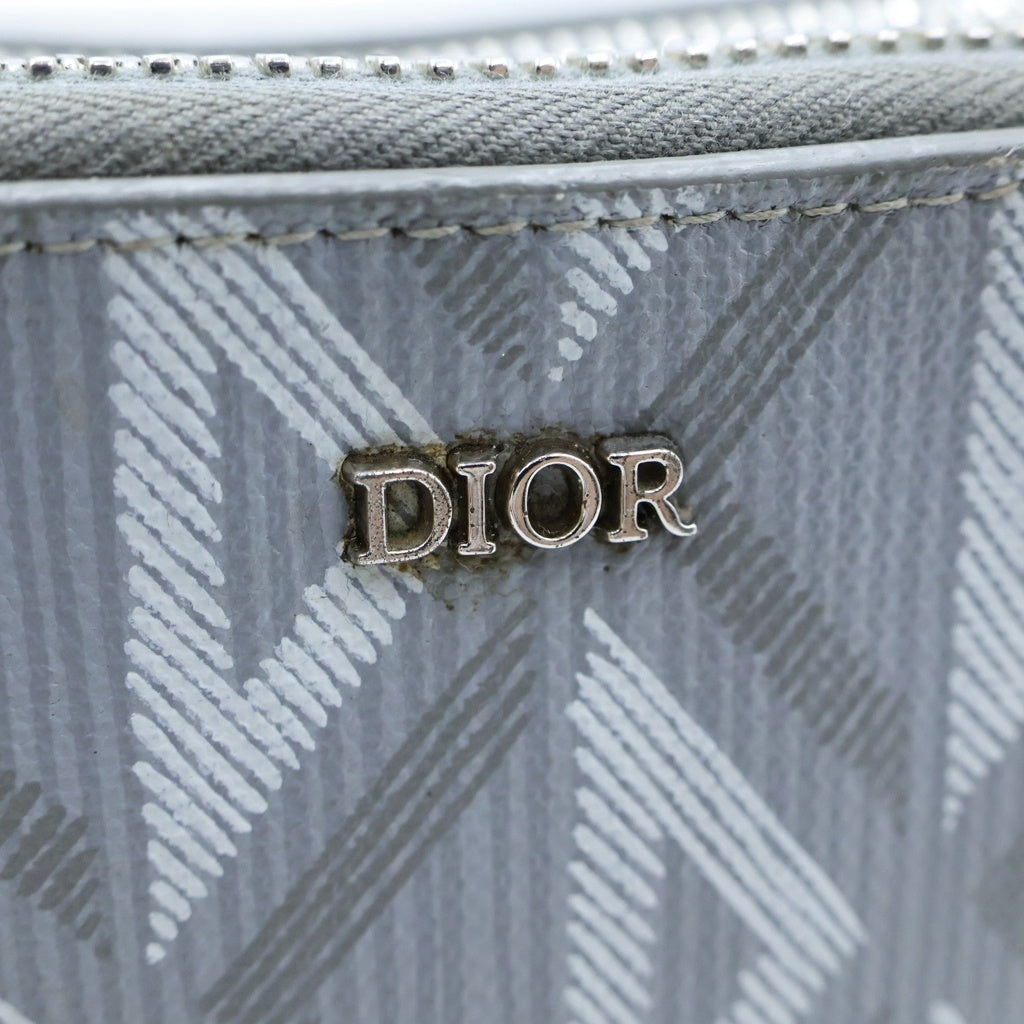 DIOR(ディオール) CDダイヤモンド PVC レザー 総柄 スクエア ショルダーバッグ グレー 14-BO-0233 レディース